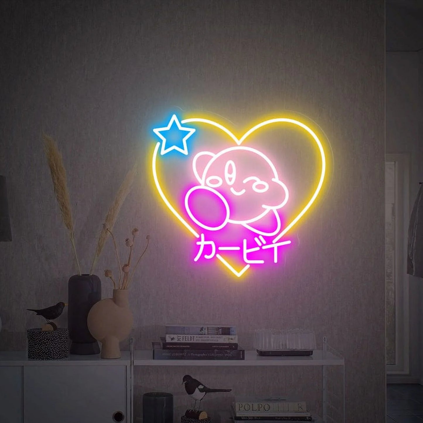 Love Anime Neon Sign Cartoon Decor Japanese Neon Sign Gaming Decor Room Decor Neon Sign Bedroom Neon Lights Gifts(Red)