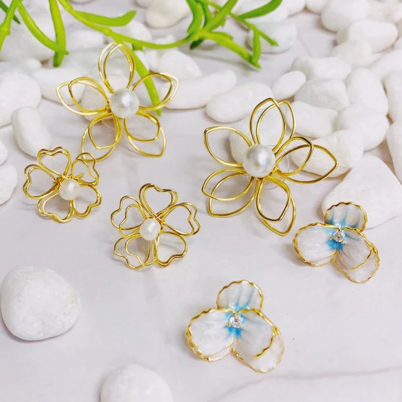 Heart Petals with Freshwater Pearl Earrings