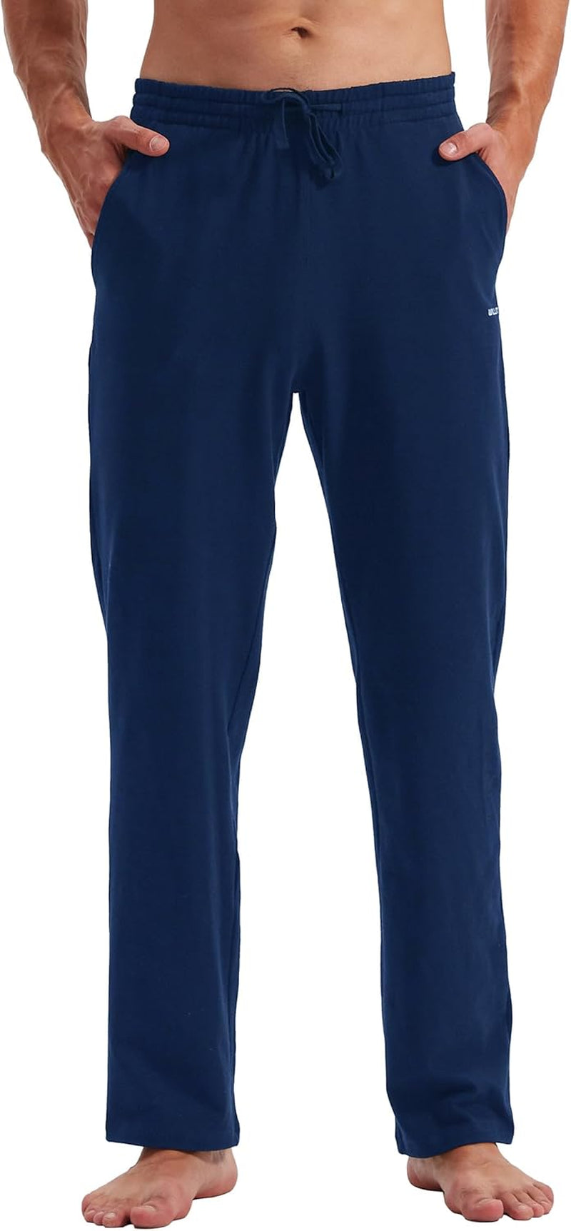 Men'S Cotton Yoga Sweatpants Athletic Pants Open Bottom Exercise Lounge Pants Loose Male Sweat Pants with Pockets