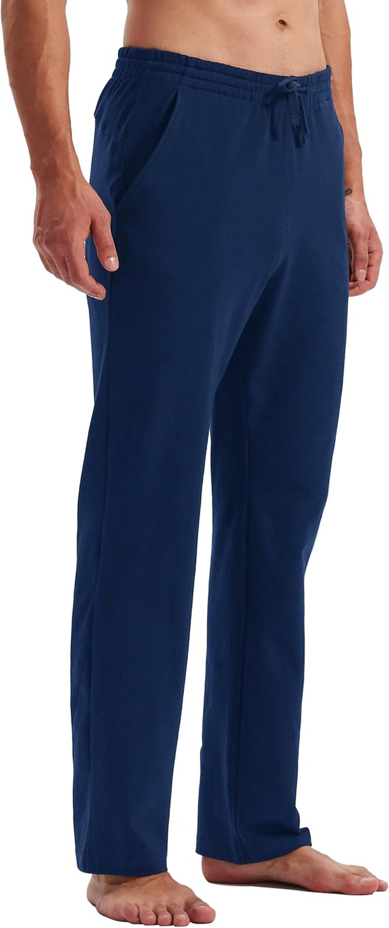 Men'S Cotton Yoga Sweatpants Athletic Pants Open Bottom Exercise Lounge Pants Loose Male Sweat Pants with Pockets