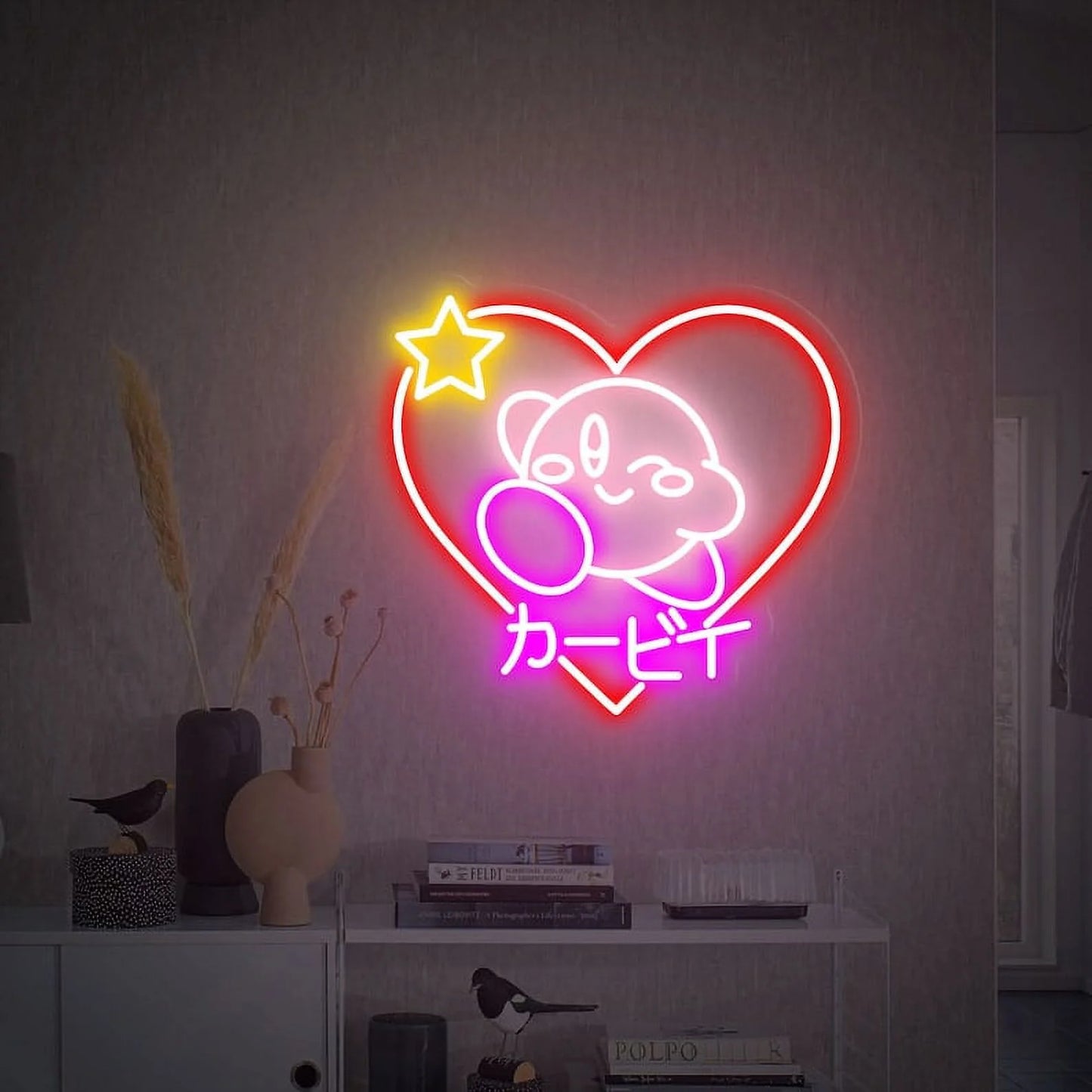 Love Anime Neon Sign Cartoon Decor Japanese Neon Sign Gaming Decor Room Decor Neon Sign Bedroom Neon Lights Gifts(Red)