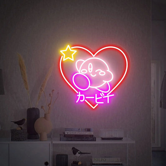 Love Anime Neon Sign Cartoon Decor Japanese Neon Sign Gaming Decor Room Decor Neon Sign Bedroom Neon Lights Gifts(Red)